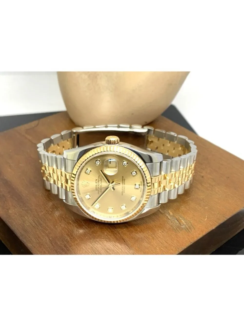 Rolex Datejust Watch 116233 Swiss Automatic Diamond Dial 18K Gold & Steel 36mm
